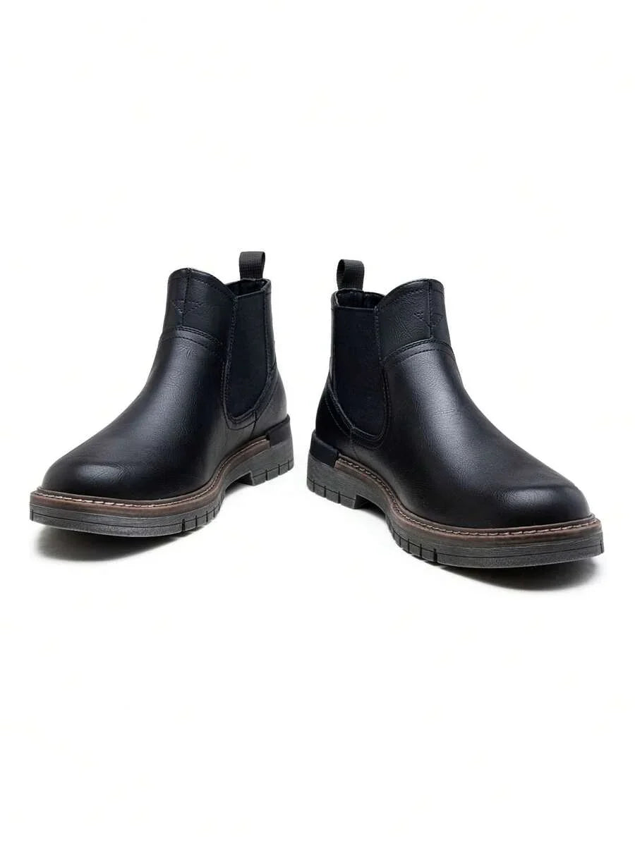 Unisex Chelsea Boots Leather Chunky Sole