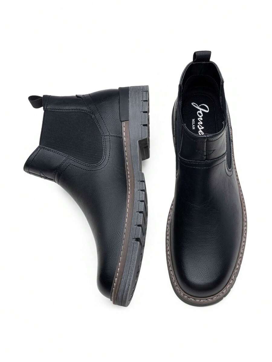 Mens Chelsea Boots Polished Leather Classic Style