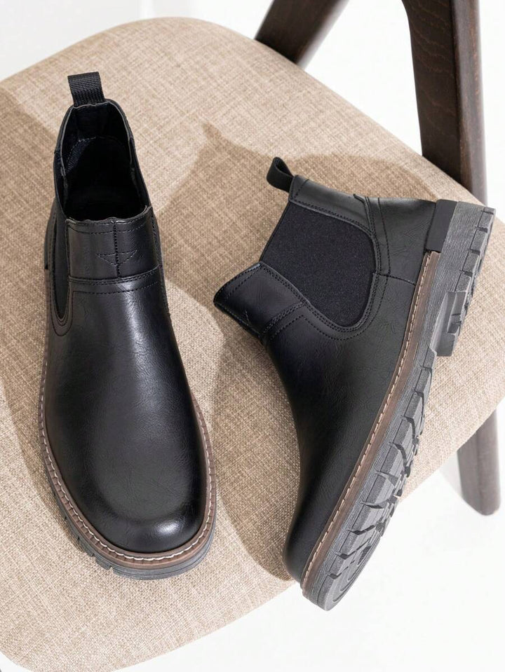 Unisex Chelsea Boots Leather Chunky Sole