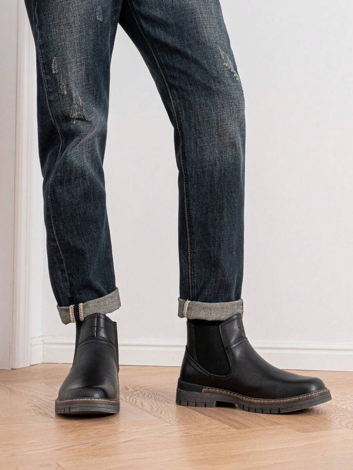 Unisex Chelsea Boots Leather Chunky Sole