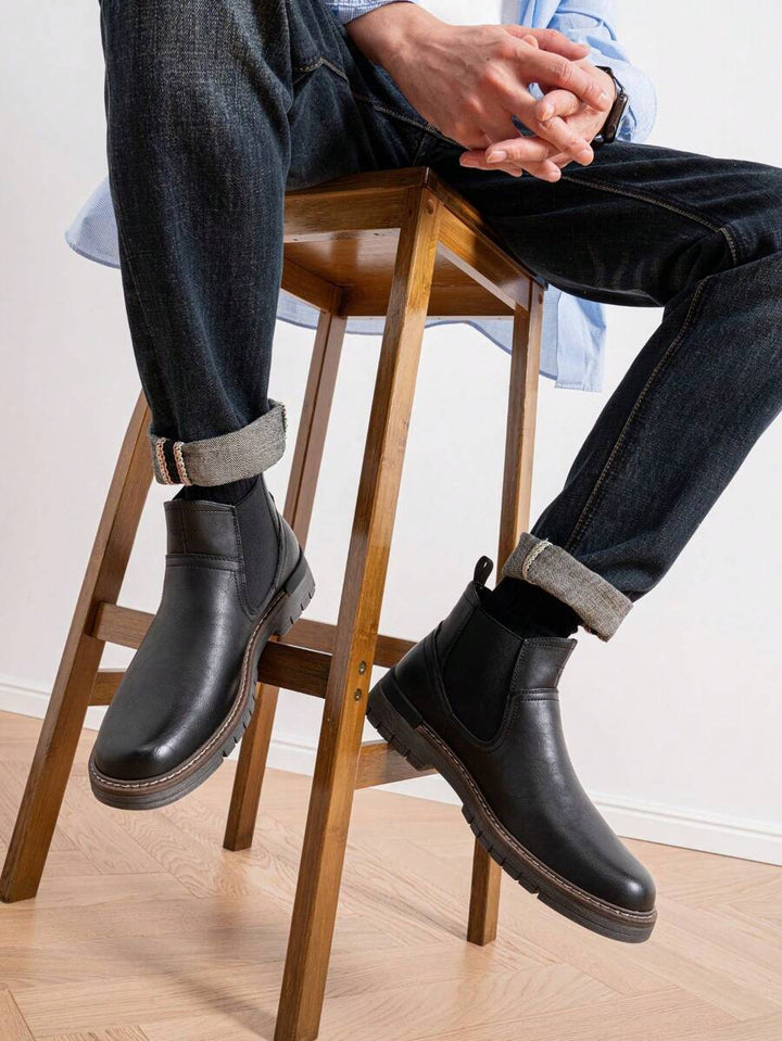 Mens Chelsea Boots Polished Leather Classic Style