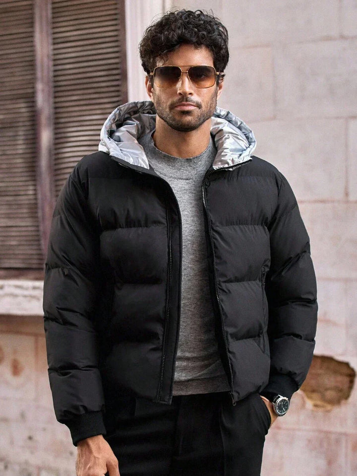 Unisex Puffer Jacket with Hood and Padding