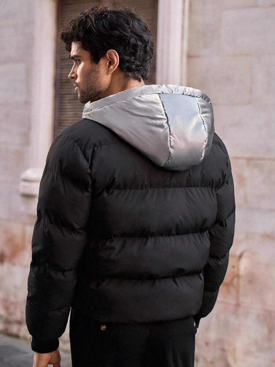 Unisex Puffer Jacket with Hood and Padding
