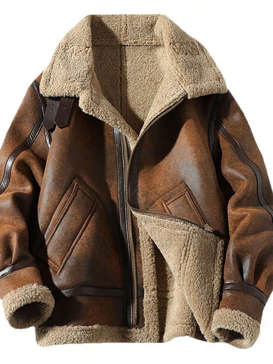 Mens Motorcycle Jacket Suede Material Classic Fit - BritishMode
