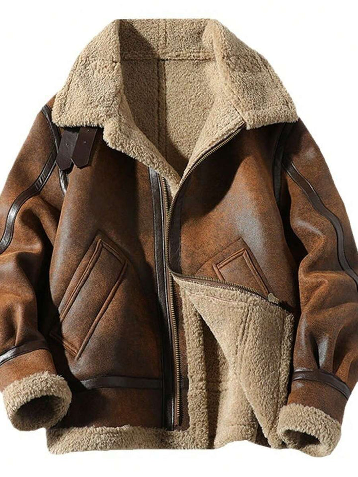 Mens Motorcycle Jacket Suede Material Classic Fit - BritishMode