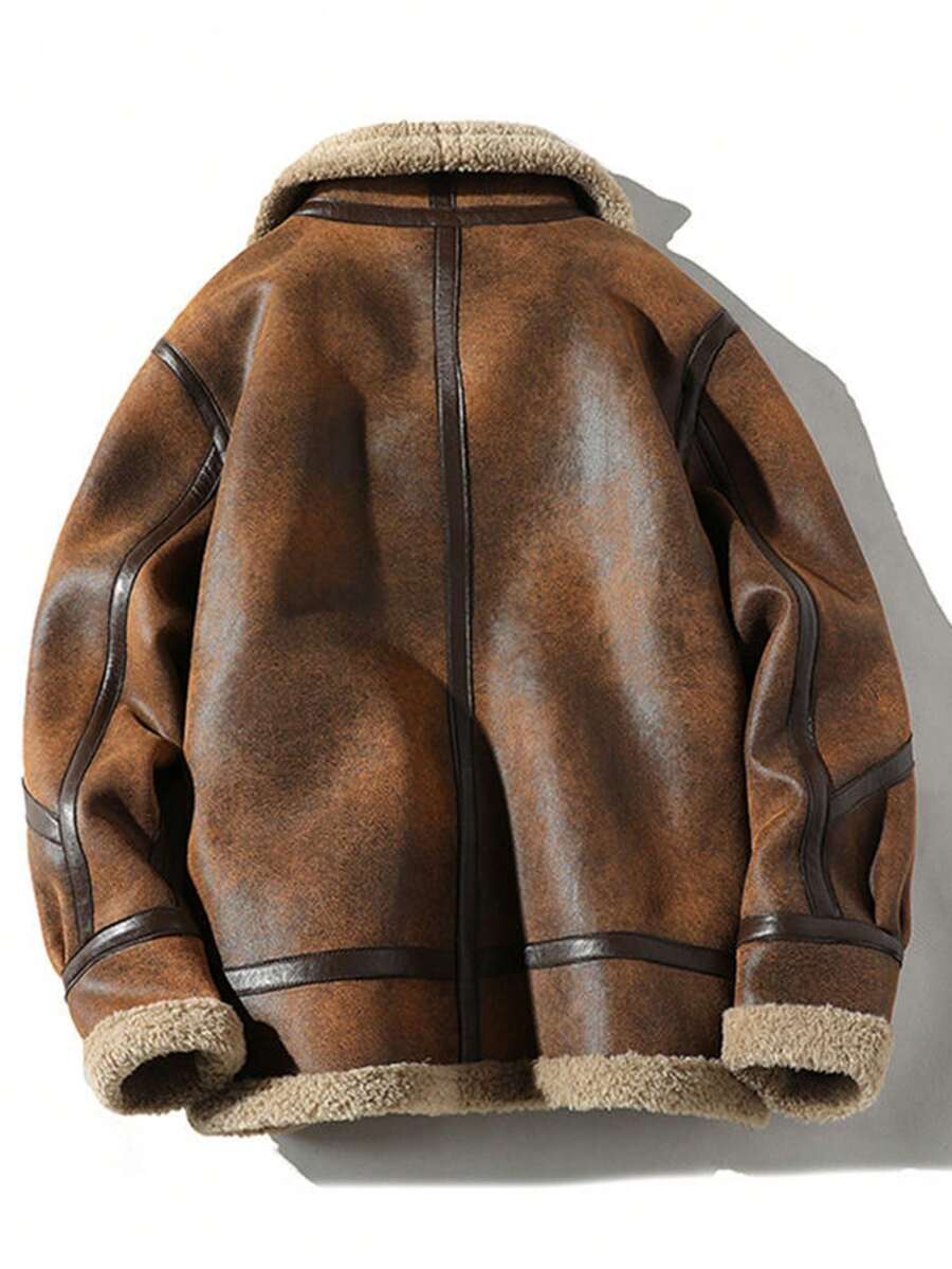 Mens Motorcycle Jacket Suede Material Classic Fit