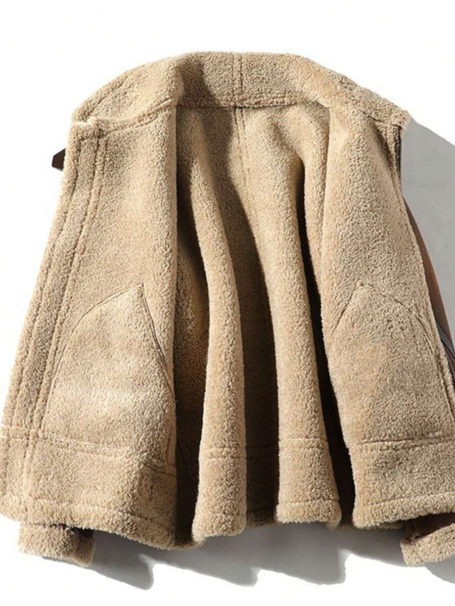 Mens Motorcycle Jacket Suede Material Classic Fit