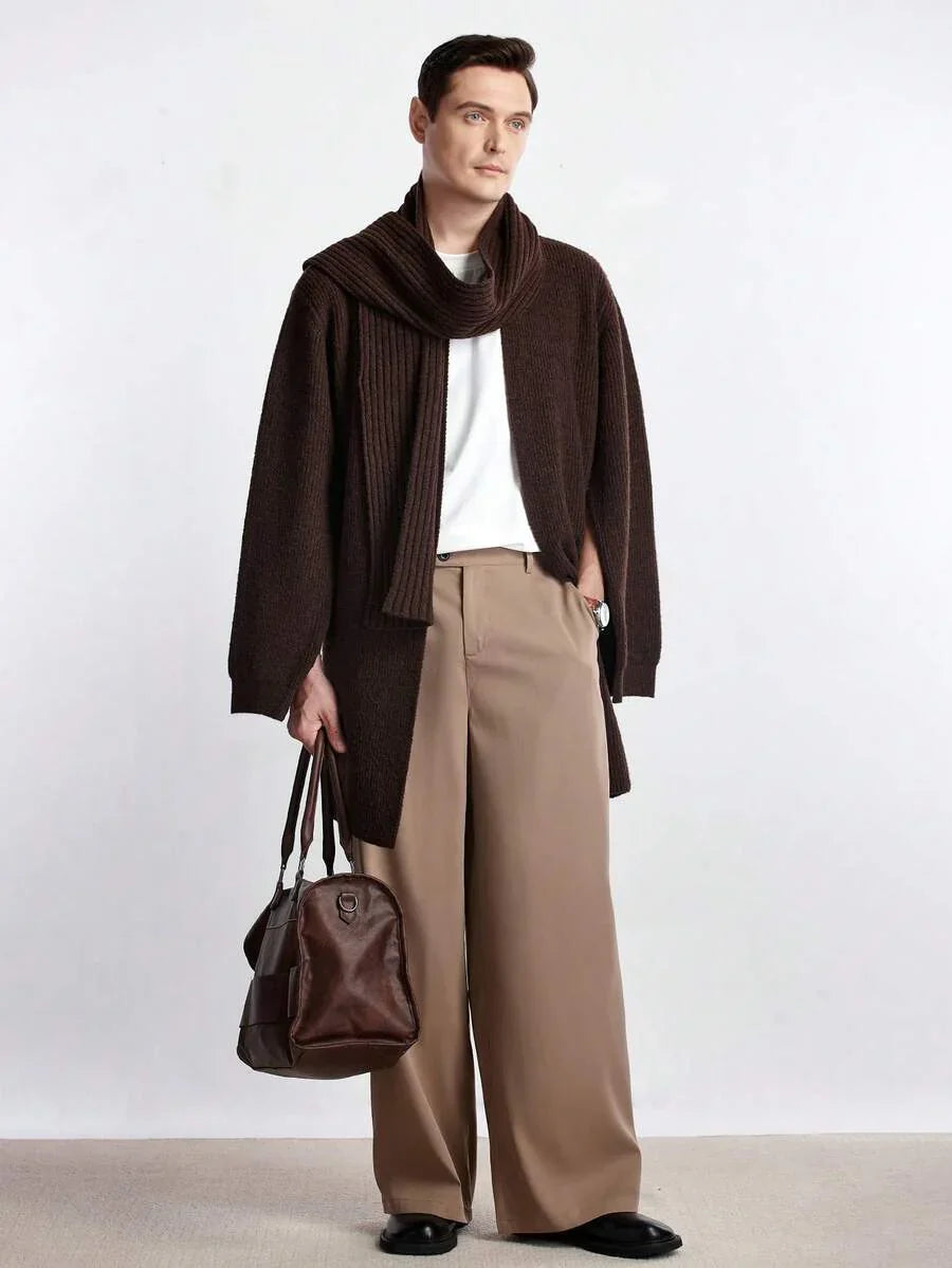 Womens Casual Wool Knit Cardigan Relaxed Fit