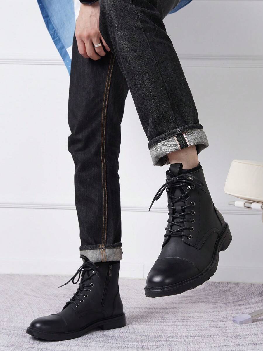 Mens Chukka Orthopedic Boots with Side Zipper Comfortable Fit