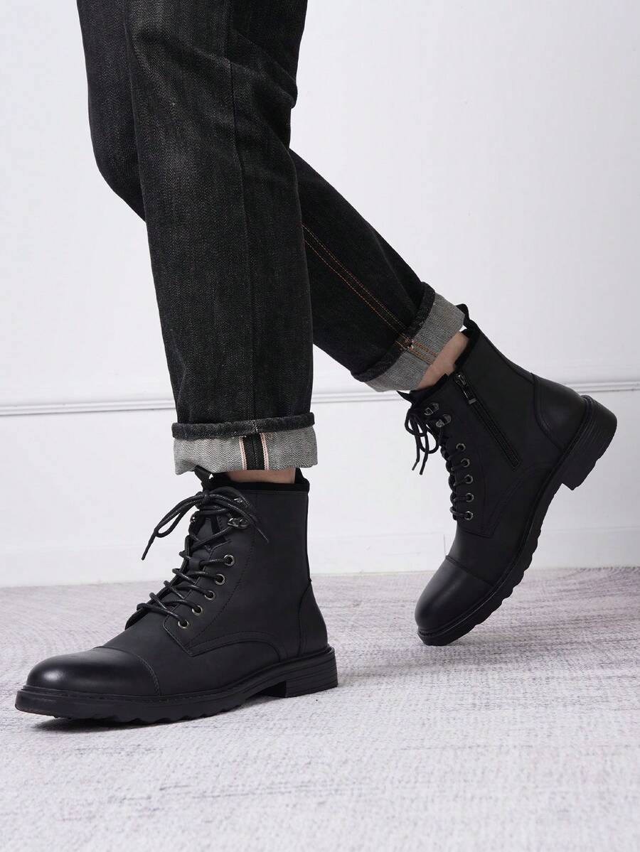 Mens Chukka Orthopedic Boots with Side Zipper Comfortable Fit
