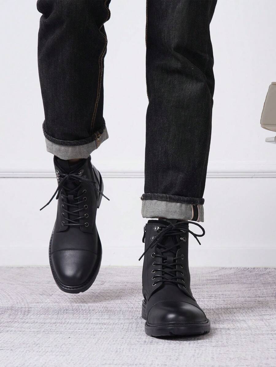 Mens Chukka Orthopedic Boots with Side Zipper Comfortable Fit
