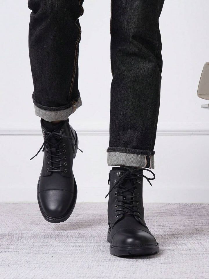 Mens Chukka Orthopedic Boots with Side Zipper Comfortable Fit