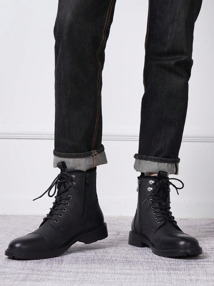 Mens Chukka Orthopedic Boots with Side Zipper Comfortable Fit