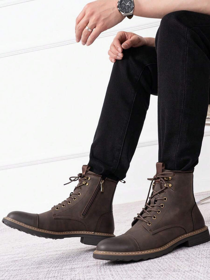 Mens Chukka Orthopedic Boots with Side Zipper Comfortable Fit