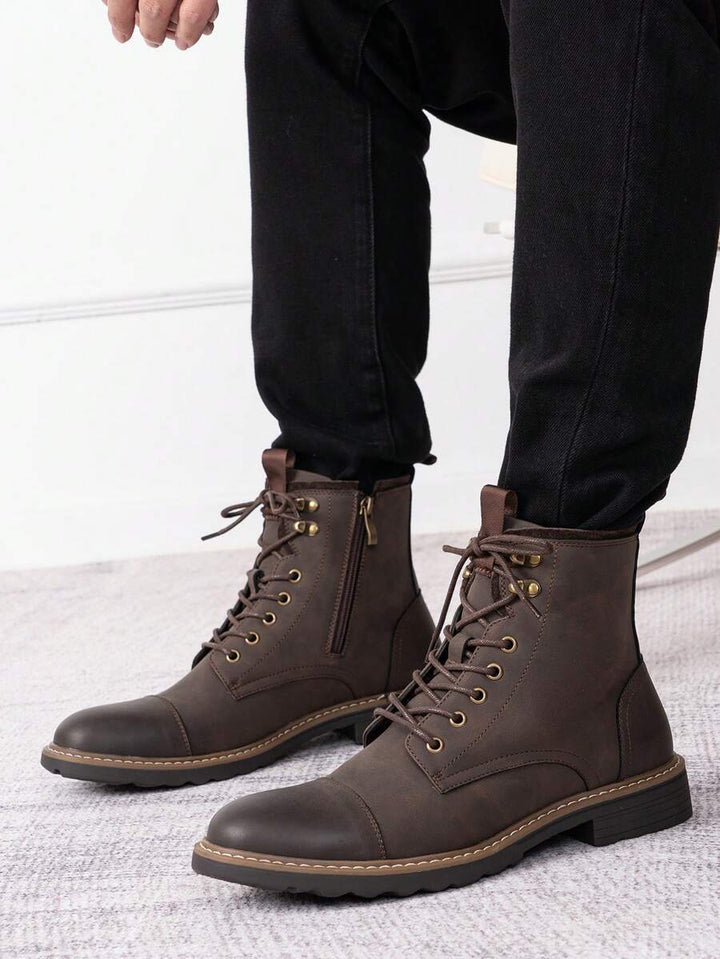 Mens Chukka Orthopedic Boots with Side Zipper Comfortable Fit