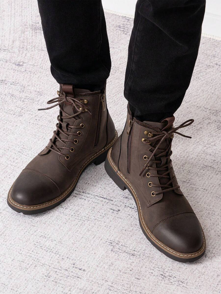 Mens Chukka Orthopedic Boots with Side Zipper Comfortable Fit