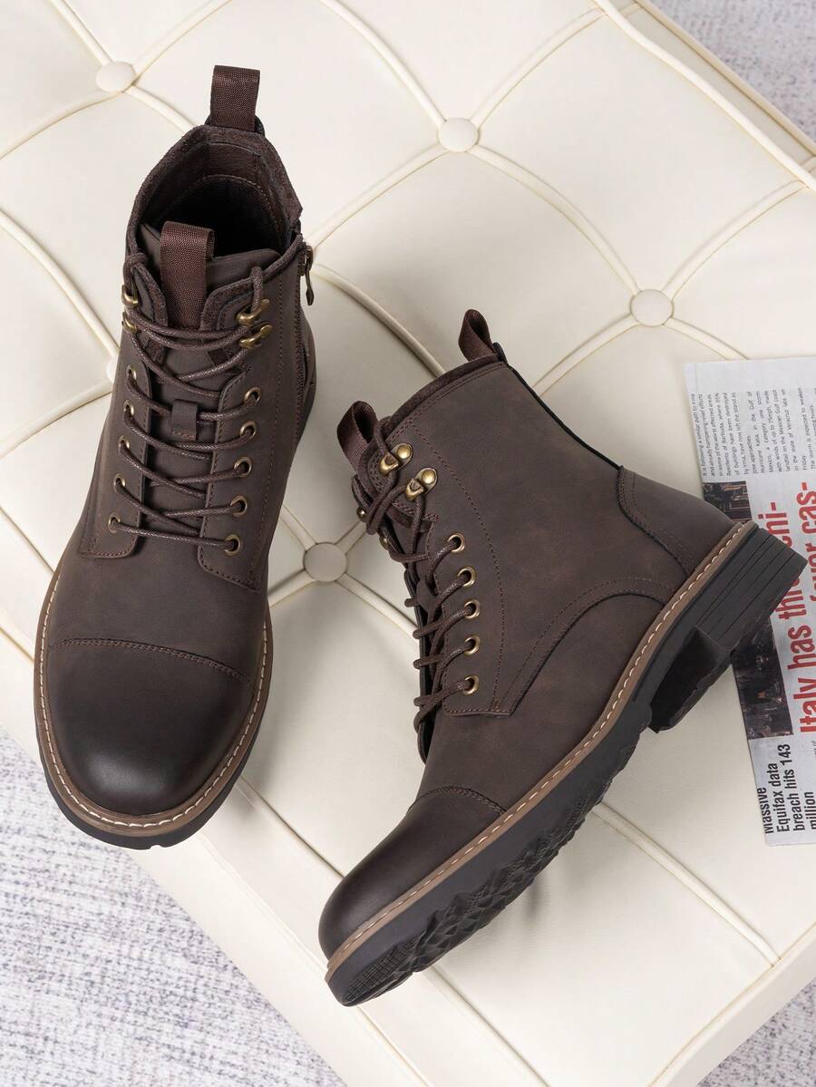 Mens Chukka Orthopedic Boots with Side Zipper Comfortable Fit