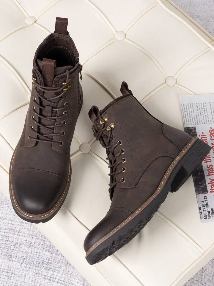 Mens Chukka Orthopedic Boots with Side Zipper Comfortable Fit