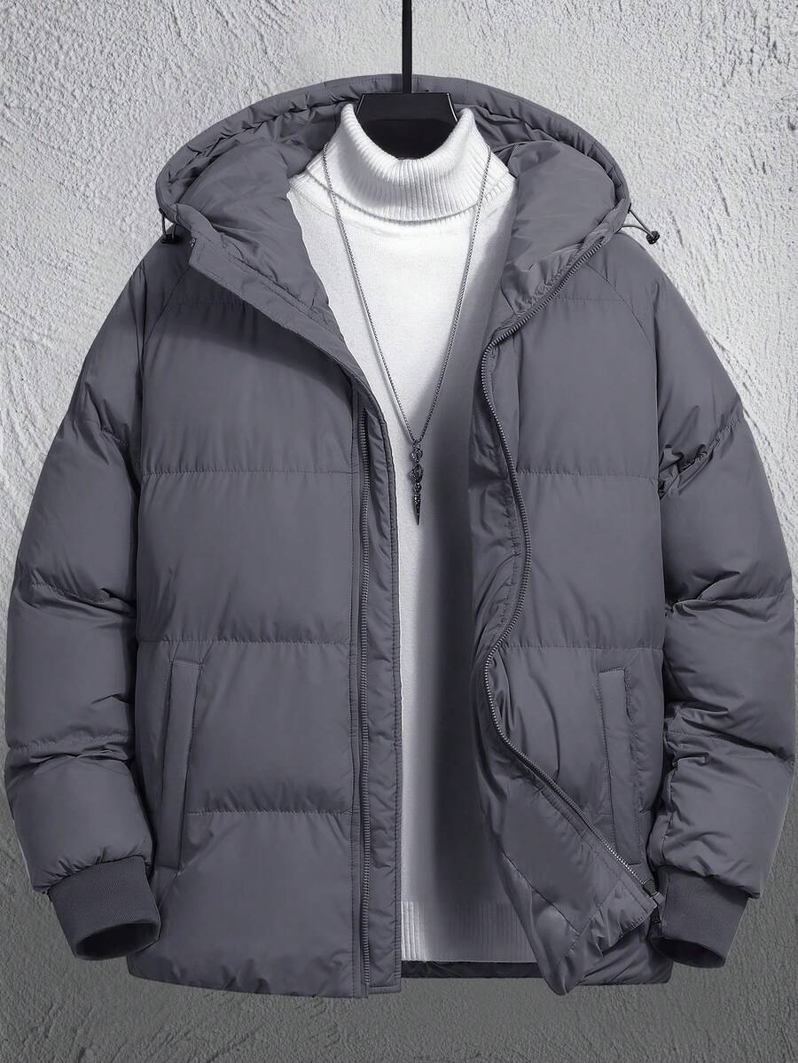 Unisex Casual Padded Jacket Quilted Relaxed Fit