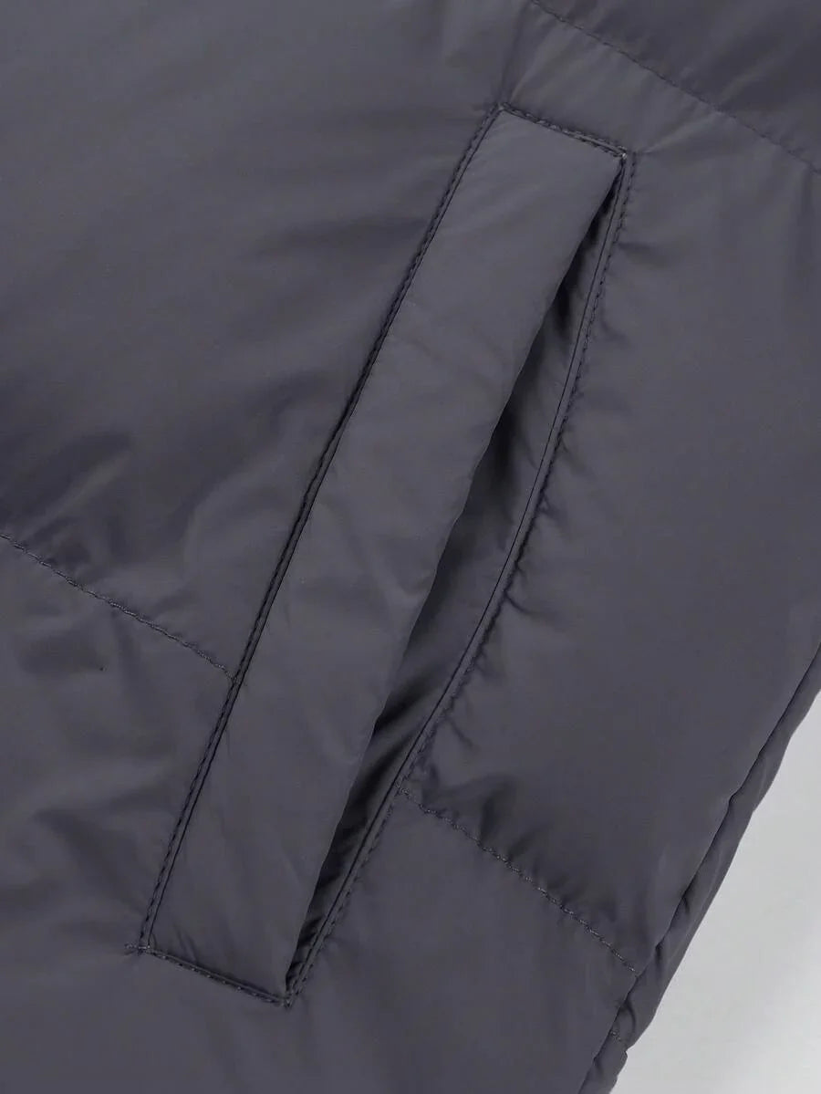 Unisex Casual Padded Jacket Quilted Relaxed Fit