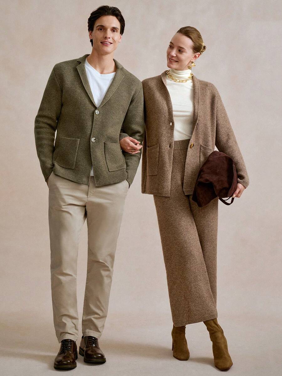 Mens Cardigan Casual Fit Knit