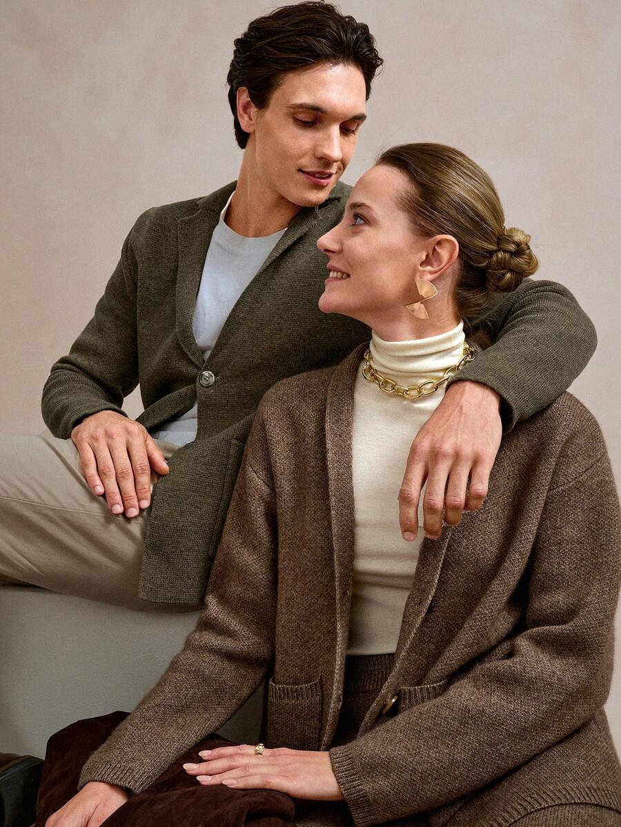 Mens Cardigan Casual Fit Knit