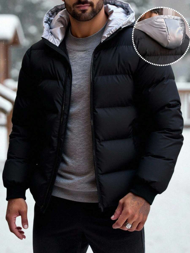 Unisex Puffer Jacket with Hood and Padding