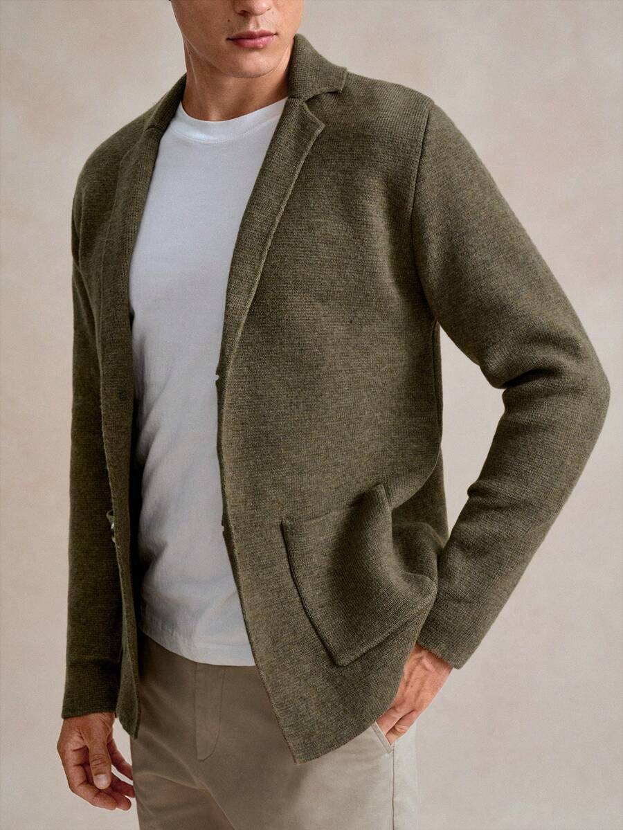 Mens Cardigan Casual Fit Knit