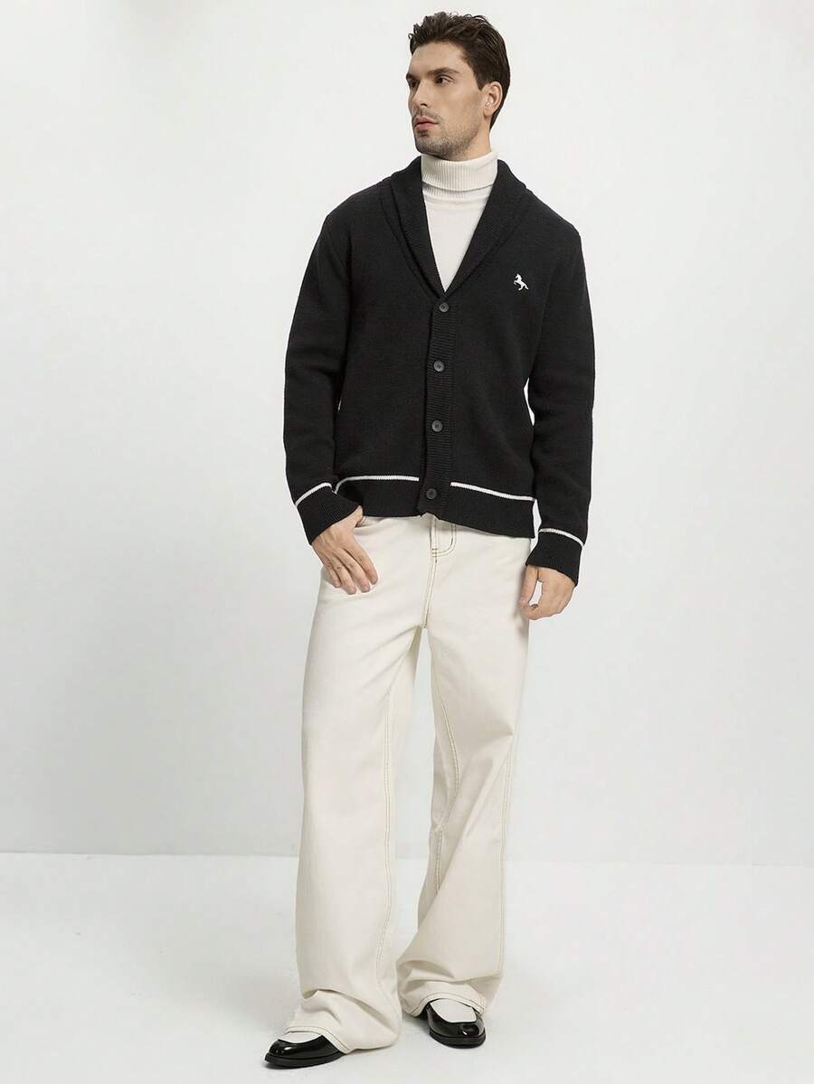 Womens Embroidered Knit Cardigan Regular Fit