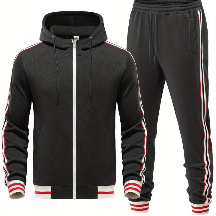 Mens Tracksuit Set Hooded Athletic Fit