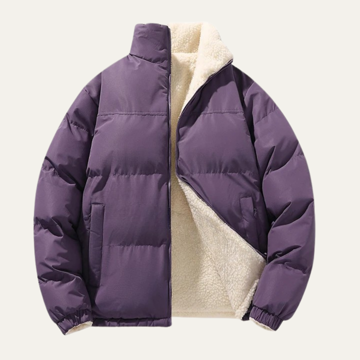 Mens Reversible Fleece Puffer Parka Warm Winter - BritishMode