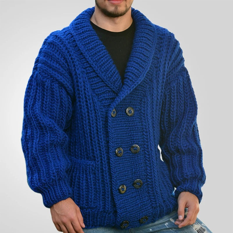 Womens Cardigan Wool Blend Double Button Classic Fit - BritishMode