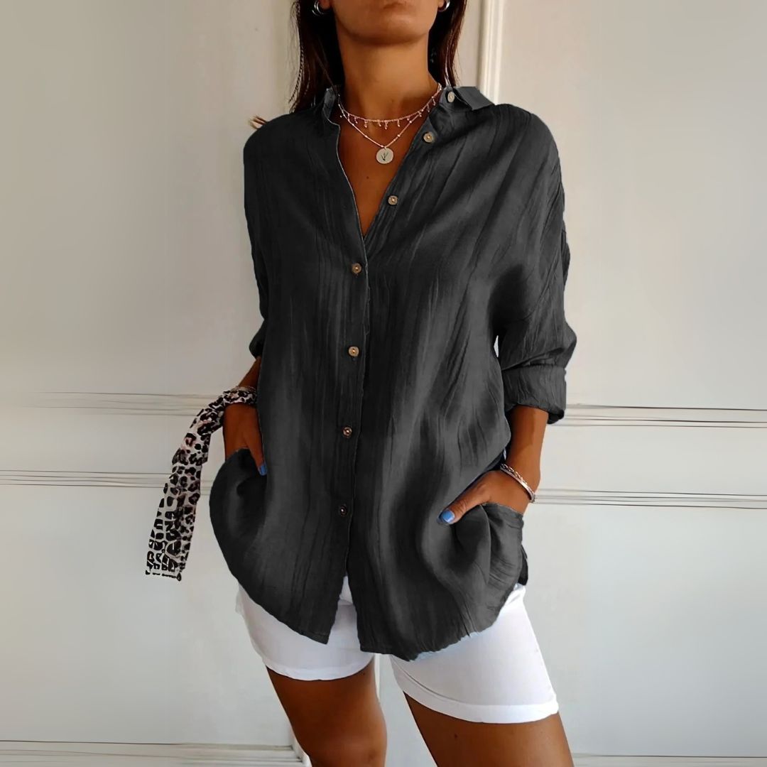 Womens Button-Up Shirt Classic Fit