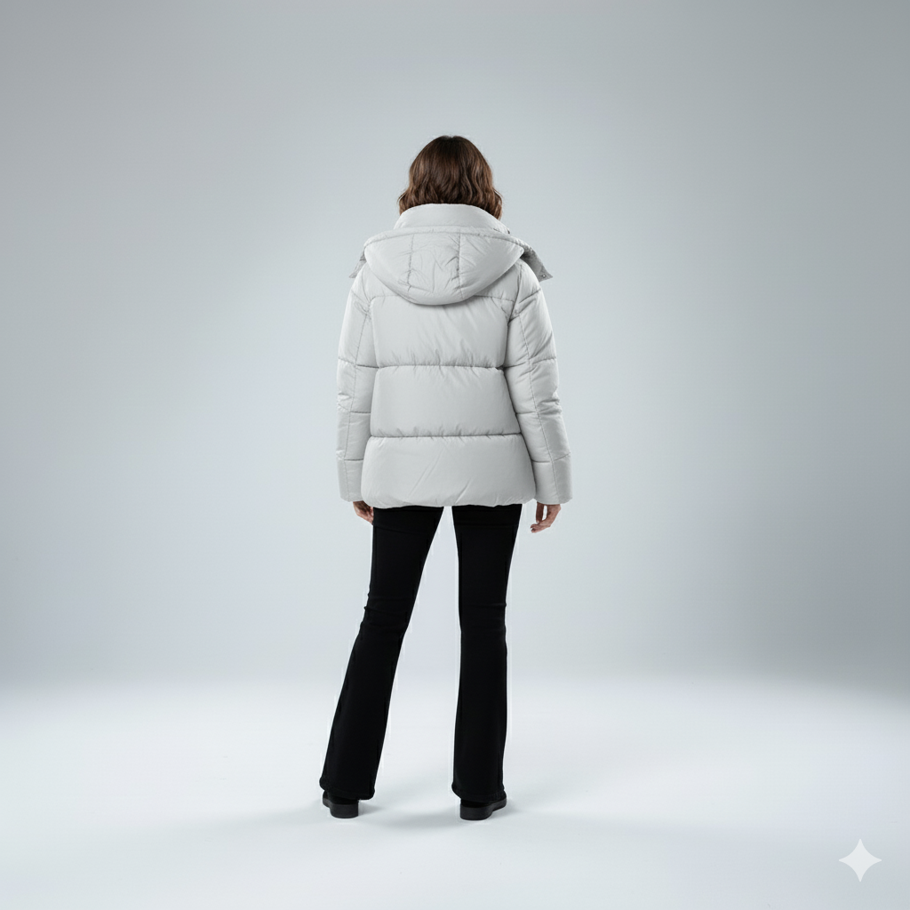 Womens Quilted Padded Jacket Oversized Hooded Winter Coat