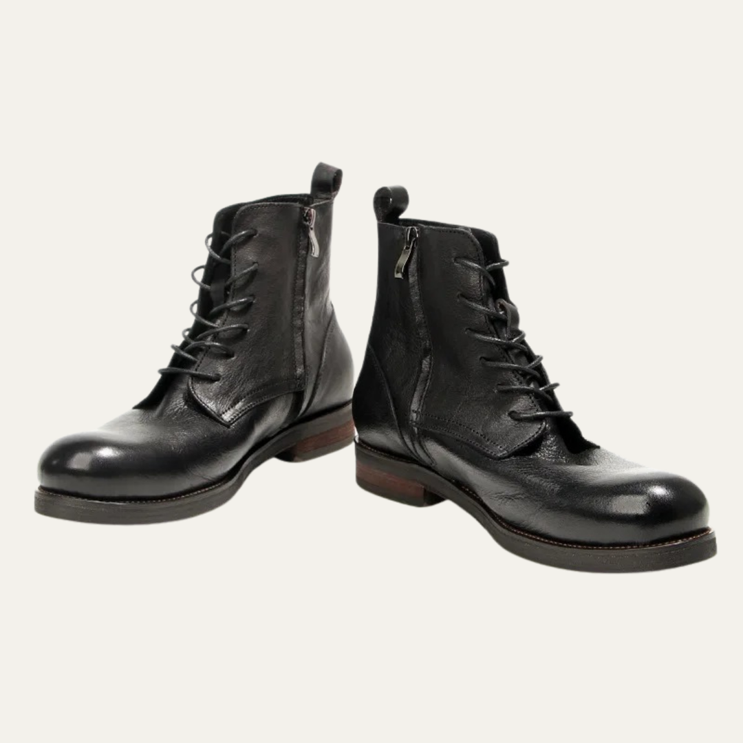 Mens Leather Casual Lace-Up Boots Retro Style