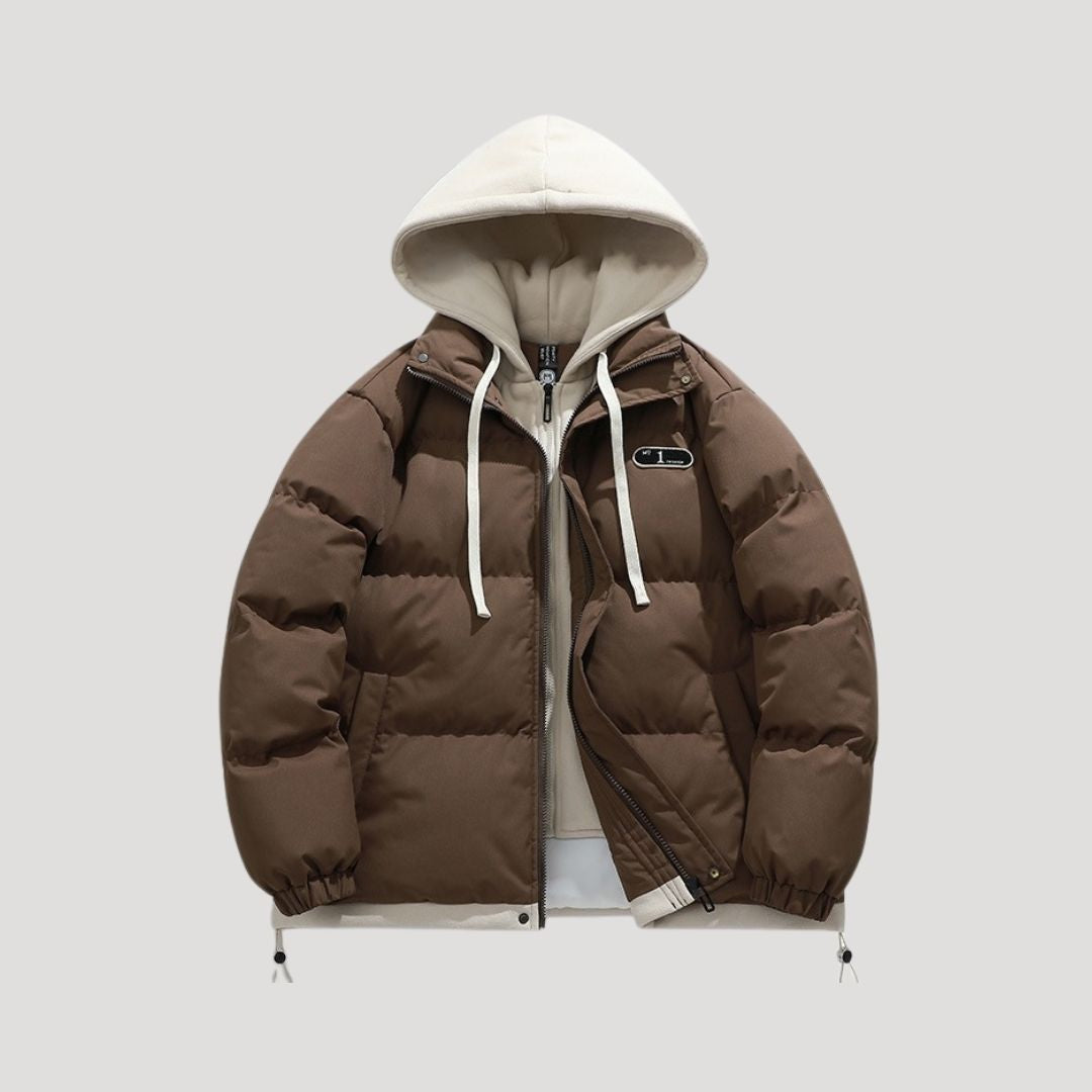 Mens Insulated Puffer Coat with Hood Warm Fit