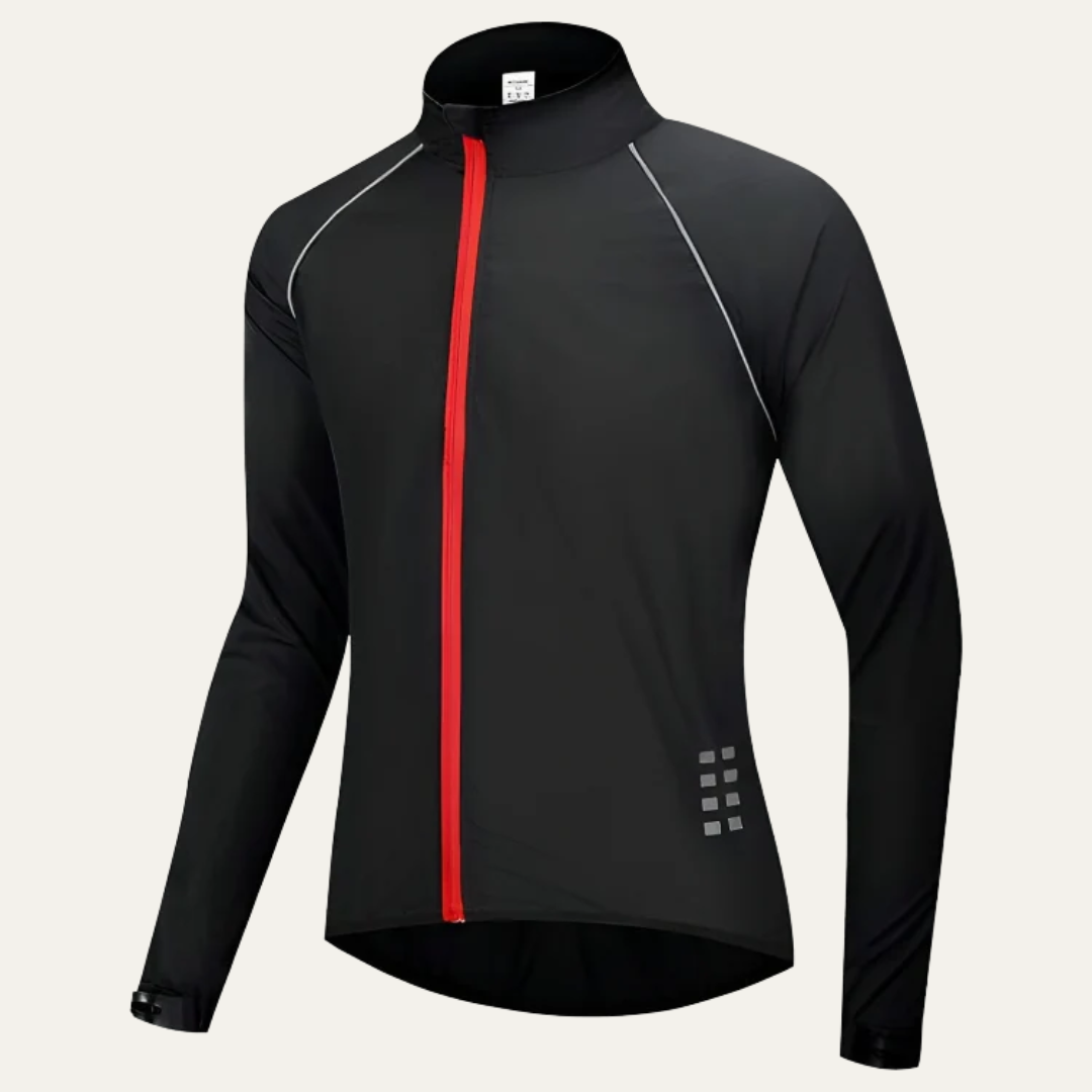 Mens Cycling Jacket Reflective High Collar Full Zip