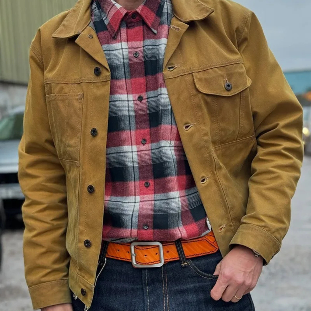 Mens Canvas Jacket Retro Ranch Style