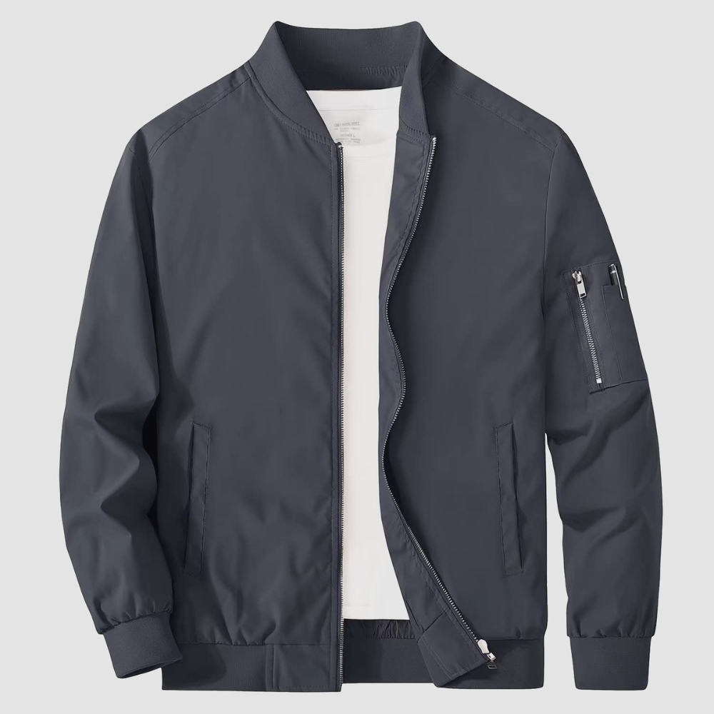 Mens Bomber Jacket Full Zipper Classic Fit