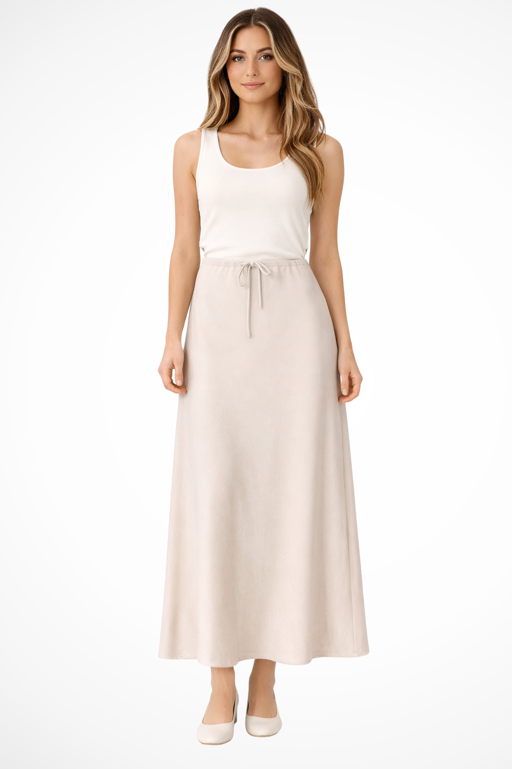 Womens Satin Maxi Skirt High Waist Straight Fit - BritishMode