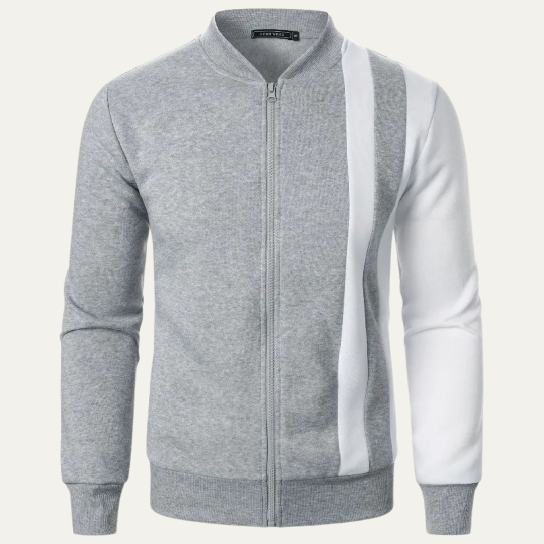 Mens Lightweight Zip-Up Jacket Color Block Design