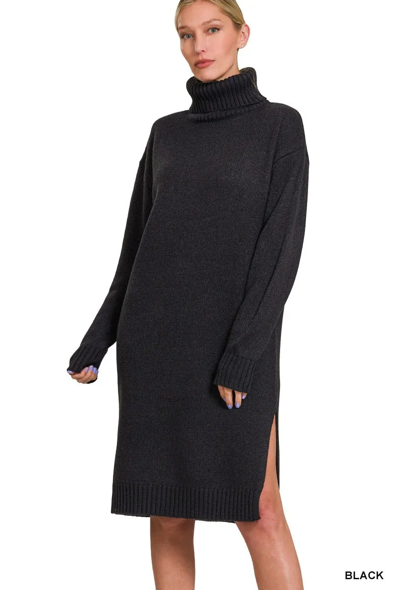 Womens Sweater Dress Crew Neck Comfortable Fit - BritishMode