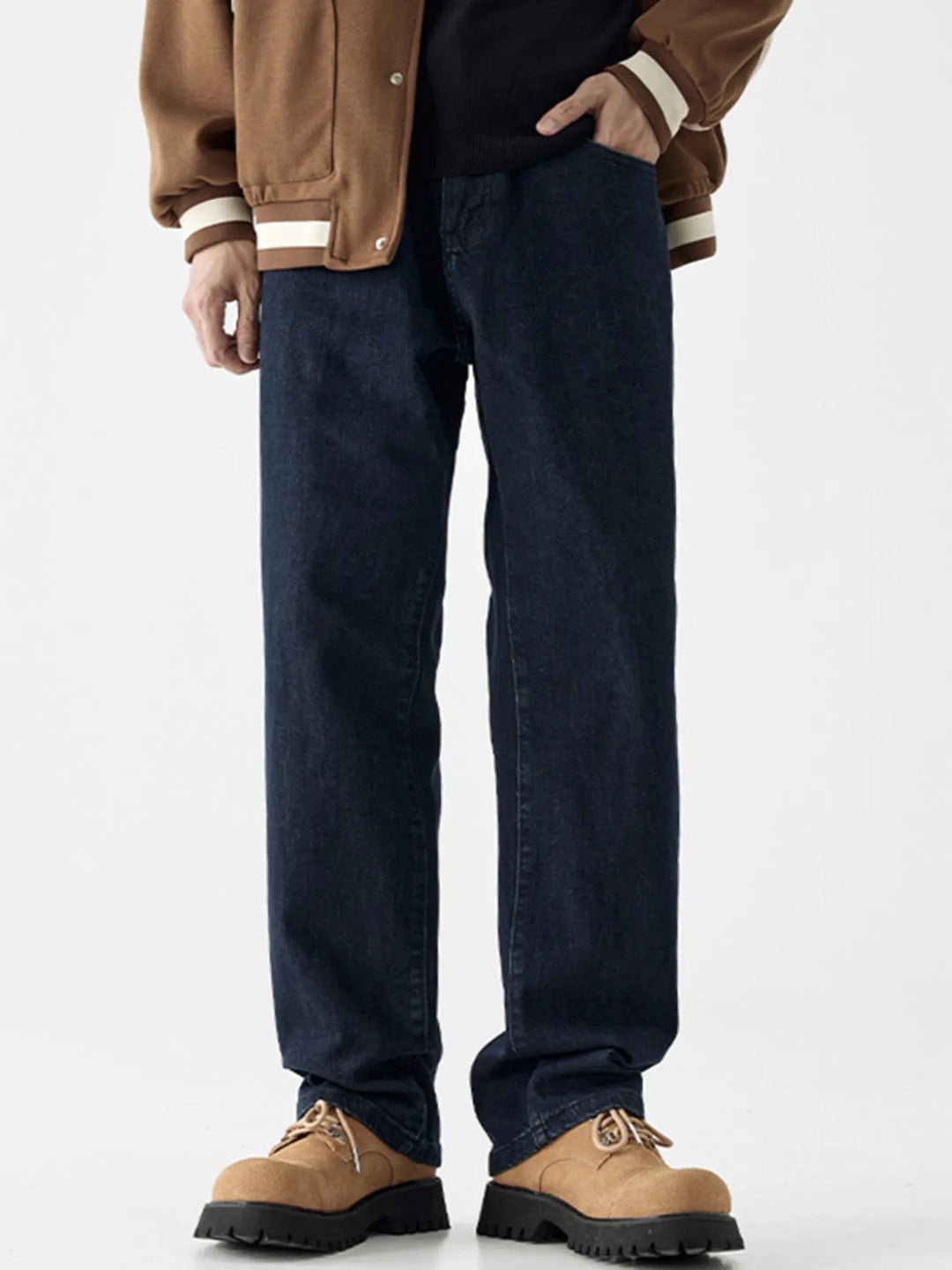 Unisex Straight Leg Jeans Loose Fit Denim - BritishMode