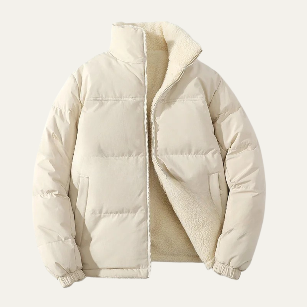 Mens Reversible Fleece Puffer Parka Warm Winter