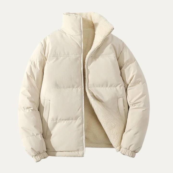 Mens Reversible Fleece Puffer Parka Warm Winter