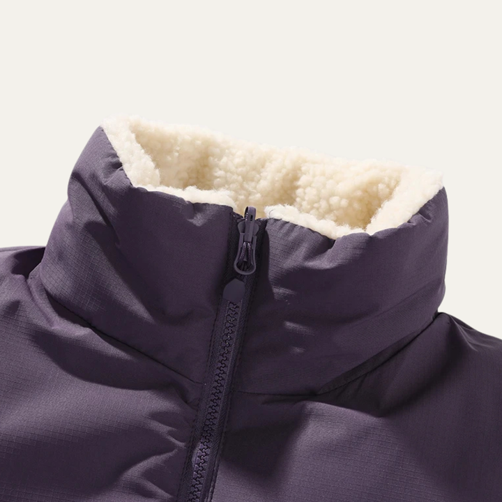 Mens Reversible Fleece Puffer Parka Warm Winter