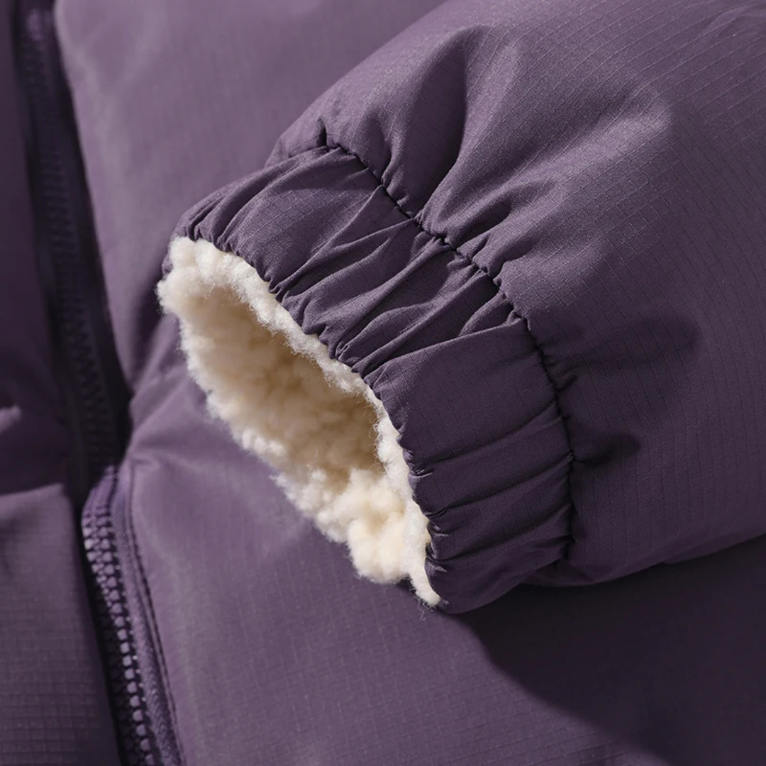 Mens Reversible Fleece Puffer Parka Warm Winter