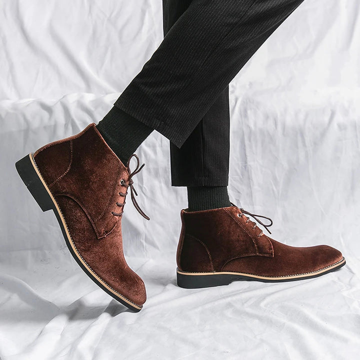 Mens Formal Leather Boots Lace-Up Classic Fit - BritishMode