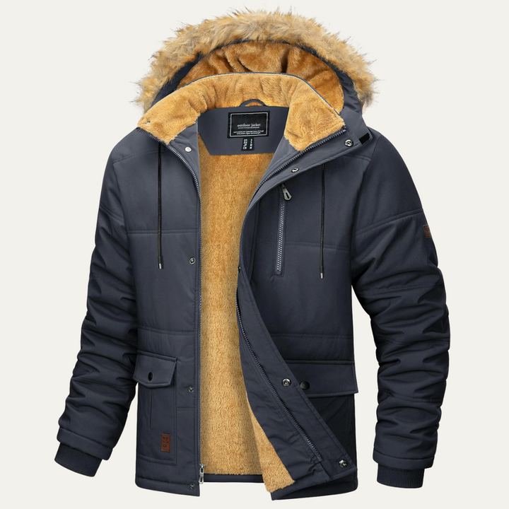 Mens Winter Parka Jacket with Detachable Hood Insulated