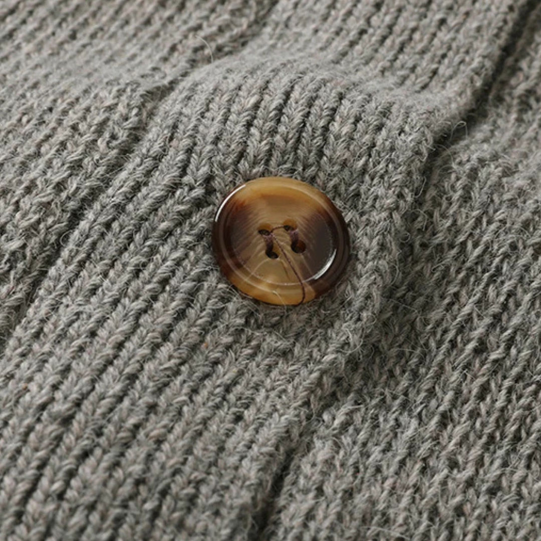 Mens Knit Cardigan Casual Button-Up V-Neck